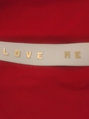Calderon White Leather "Love Me Love My Poodle/Dog"! Lol! Cutest Vintage Belt XS